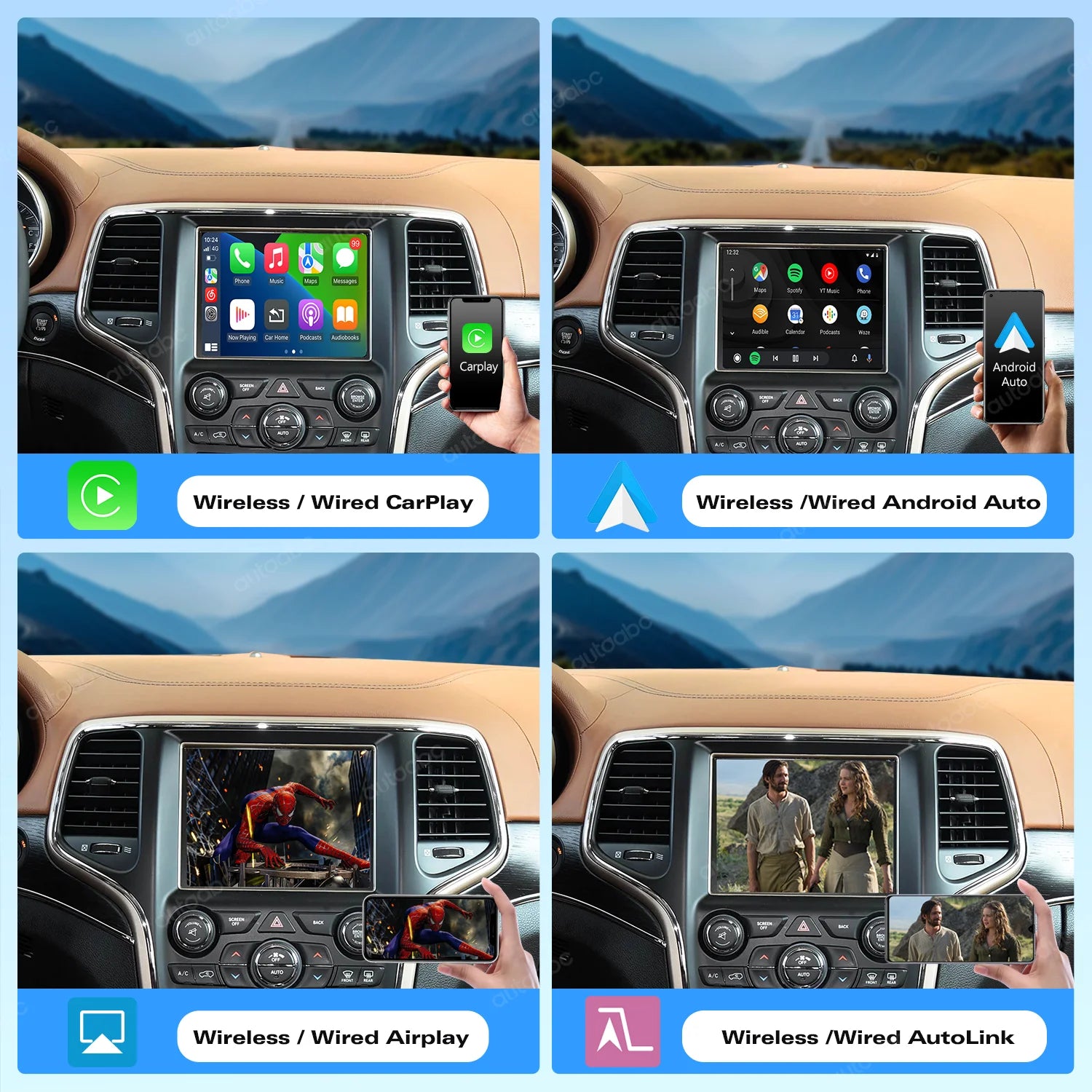 Wireless Apple CarPlay Retrofit Kit For Dodge Challenger Chrysler 300C Jeep 2014-2019 Andr | AUTOKITSHOP