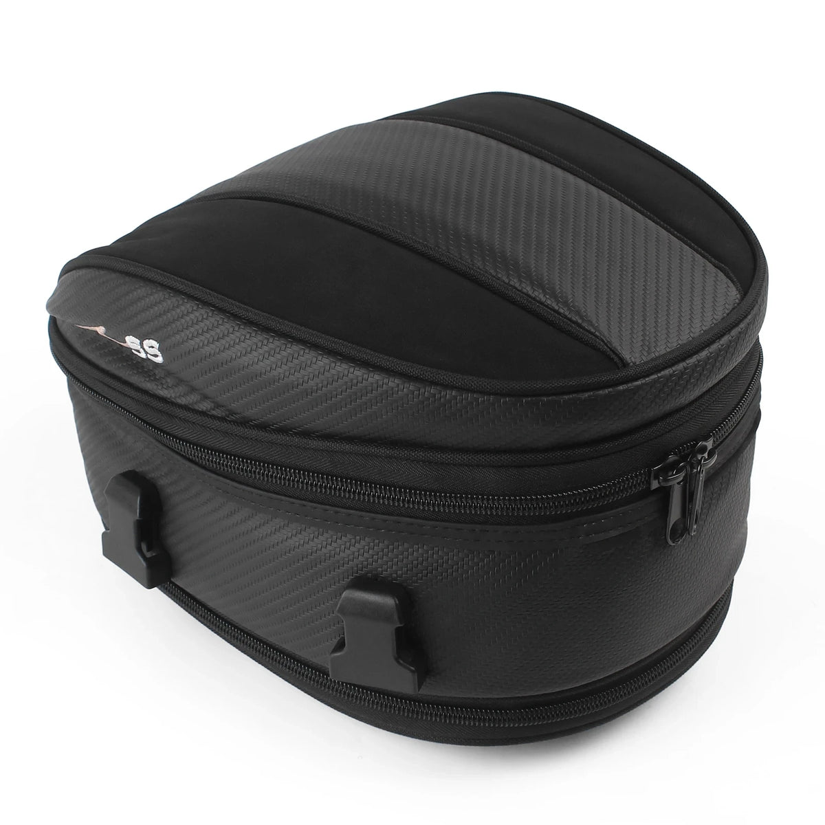 Motorcycle Black Seat Tail Bag Travel Rear Seat Luggage Bag Waterproof 1680D Backpack Saddle Bag - Automotive LED Light