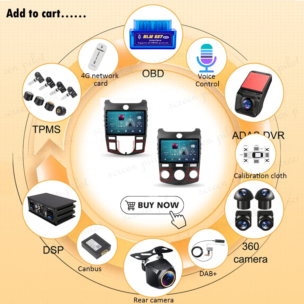 For Kia Forte Cerato 2008-2014 Car Stereo Radio Multimedia Video Player Gps Rds Carplay An | AUTOKITSHOP