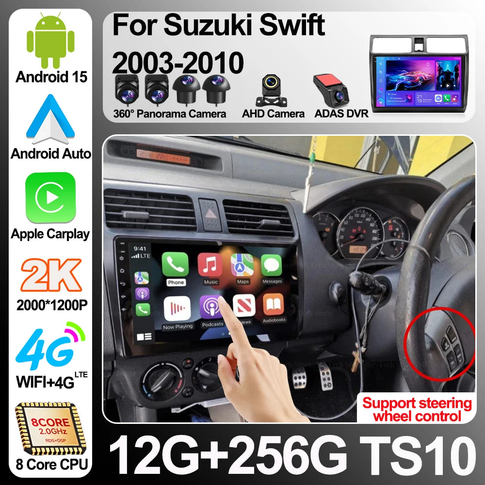 Android 16 Car Radio For Suzuki Swift 2003 - 2006 2007 2008 2009 2010 Carplay Auto Head Un | AUTOKITSHOP