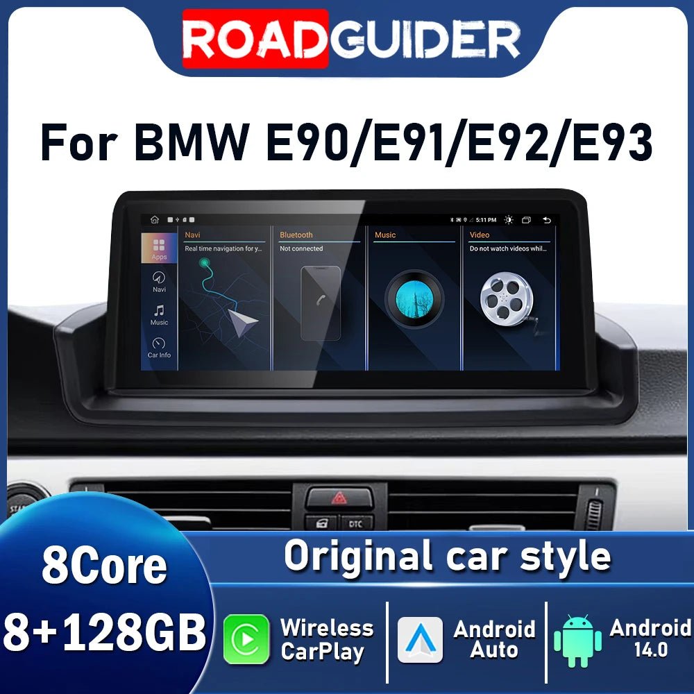 10.25'' Android 14 For BMW 3 Series E90 E91 E92 E93 2005 -2012 Left Hand Drive Car Radio P