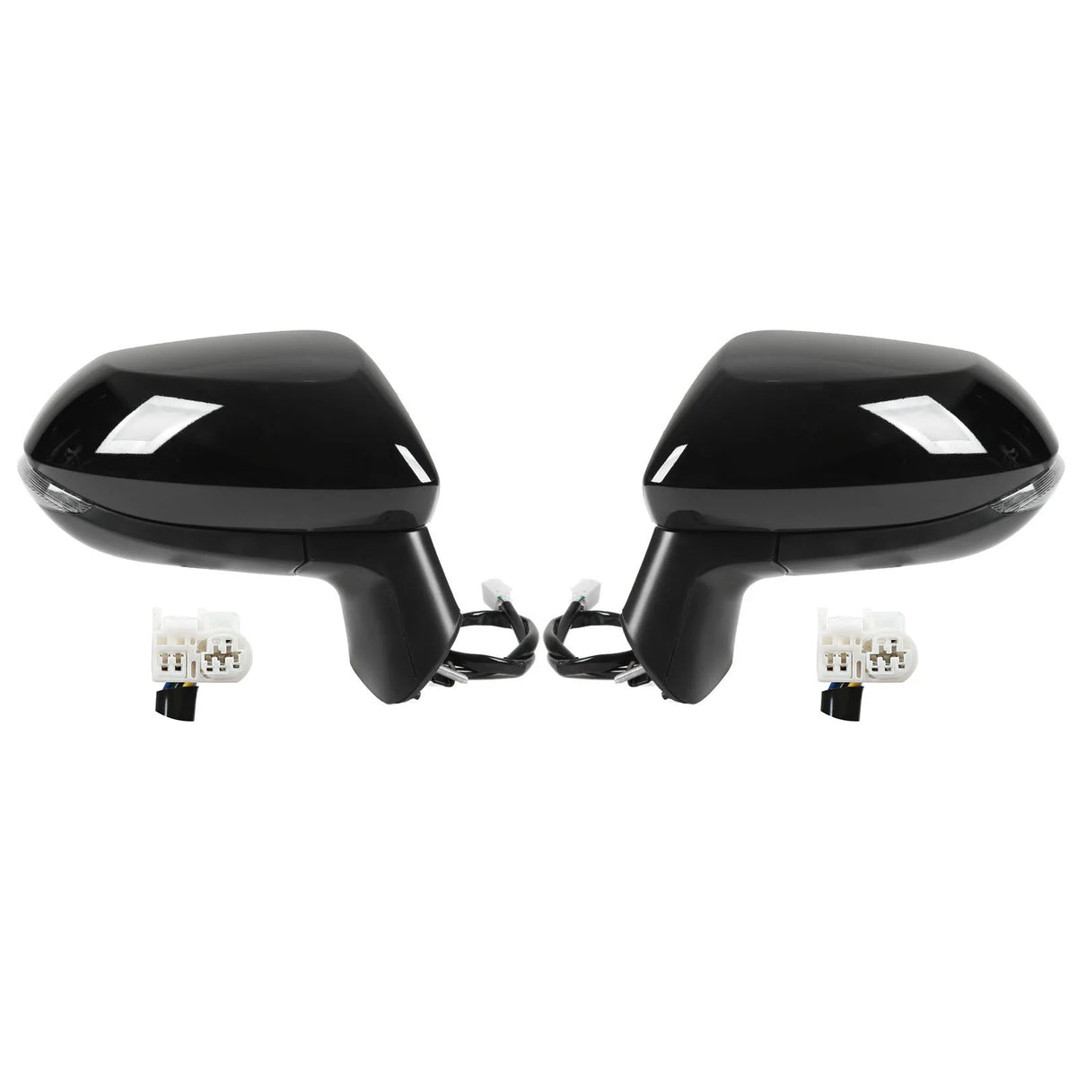 Car Wing Mirror Gloss Black Power Heated Side Mirror With Turn Signal Replacement for Corolla E2 - Canbus LED Car Light