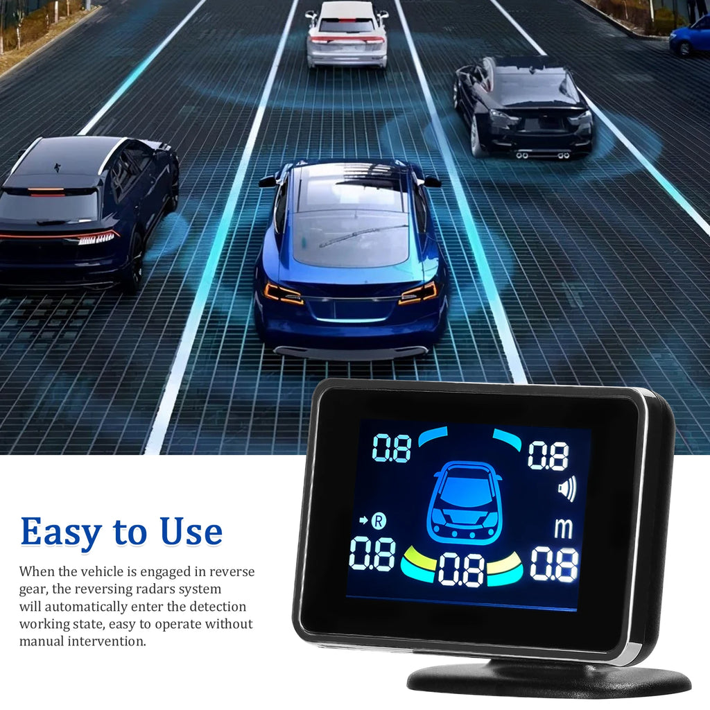 Car Parking Sensor Reversing Radars System Front & Rear Support Sound Warning/Buzzer/Mute with 8 - Automotive LED Light