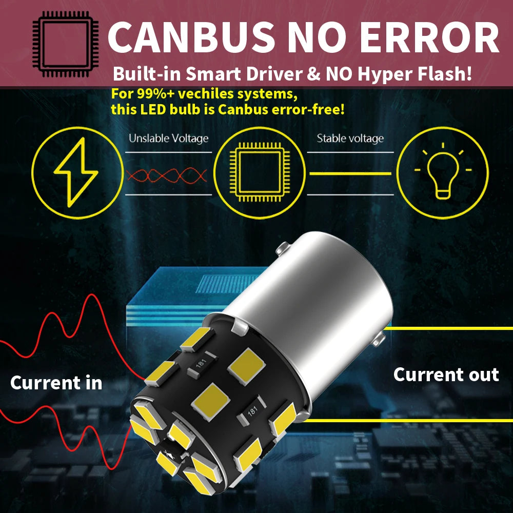 LED Reverse Light Blub Lamp P21W BA15S Canbus For VW Passat B5 B5.5 B6 Golf MK3 MK4 MK5 MK