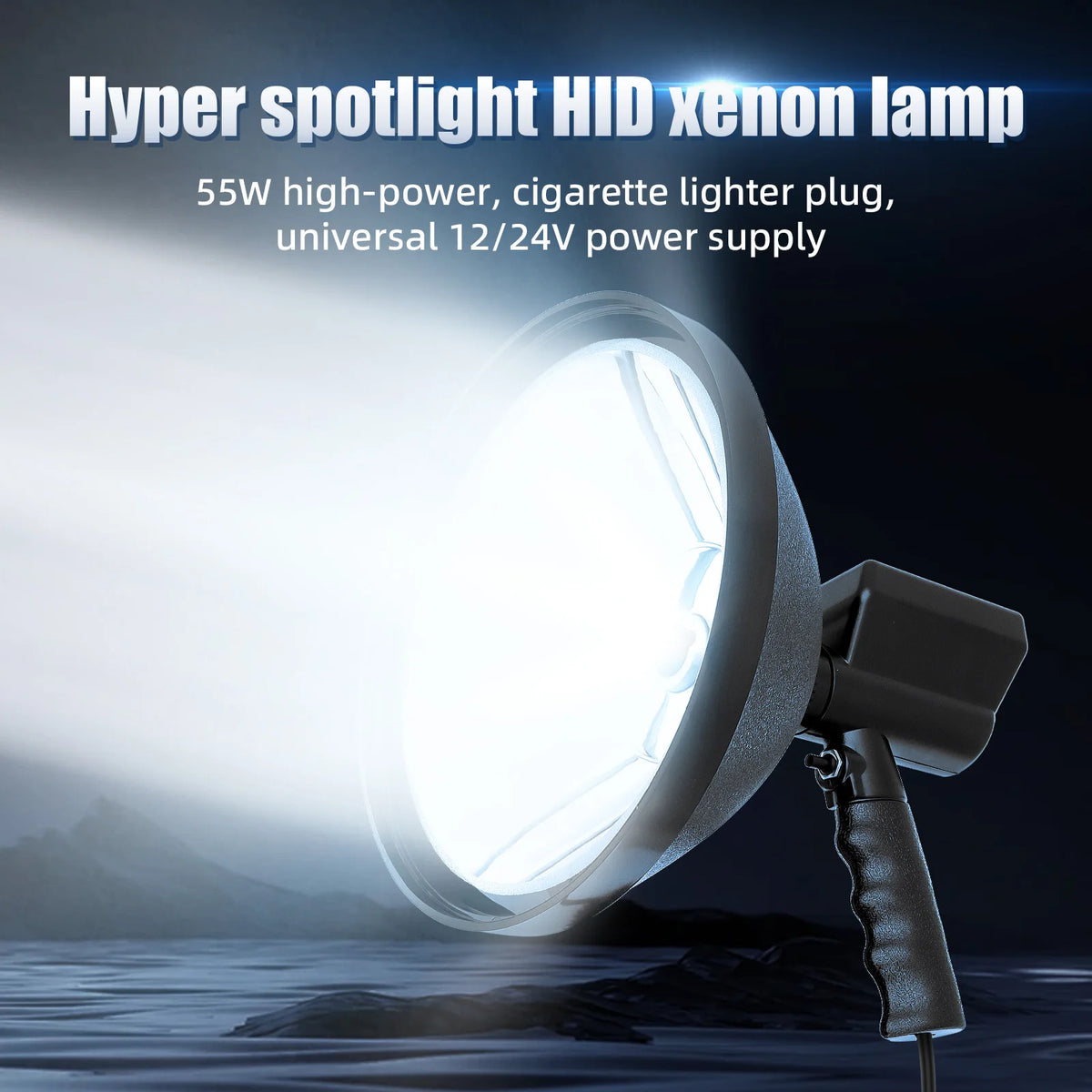 12V 9Inch Outdoor Searchlight Portable Spotlight Hunting Light Fishing Camping Light Super Brigh - Automotive LED Light