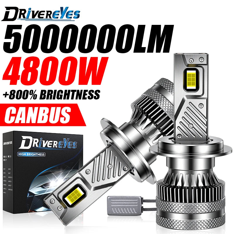5000000LM H4 H7 LED Canbus K6C Car Headlight 4500W H11 H3 880 881 H27 H1 H8 9005 HB3 9006