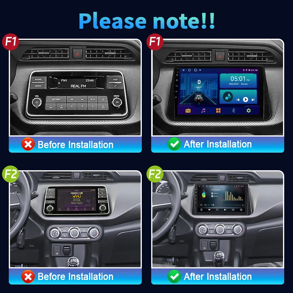 For Nissan Kicks P15 2017-2021 Android 14 Car Multimedia Center Radio Navigation Wireless
