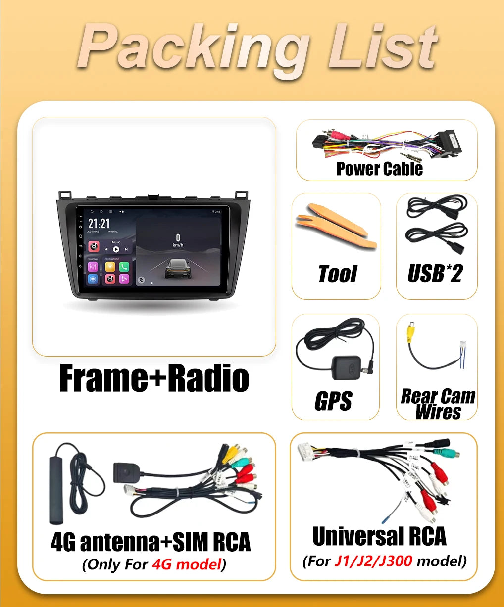 Android16 Auto Car Radio For Mazda 6 GH 2007 2008 2009 2010 2011 2012 GPS Carplay DSP Navi | AUTOKITSHOP