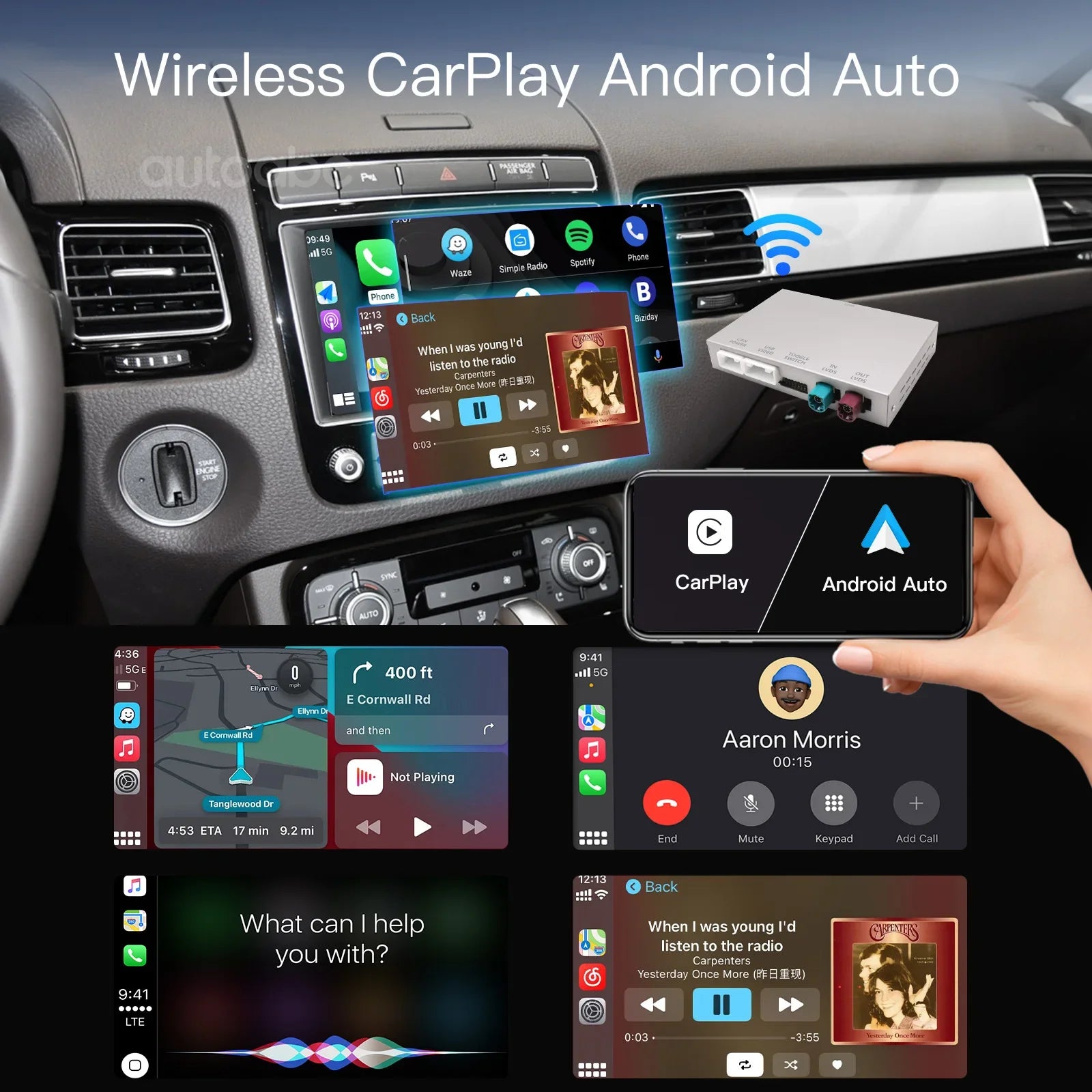 Android carplay wireless automatic converter box for Volkswagen Touareg RNS850 Mirror Link | AUTOKITSHOP