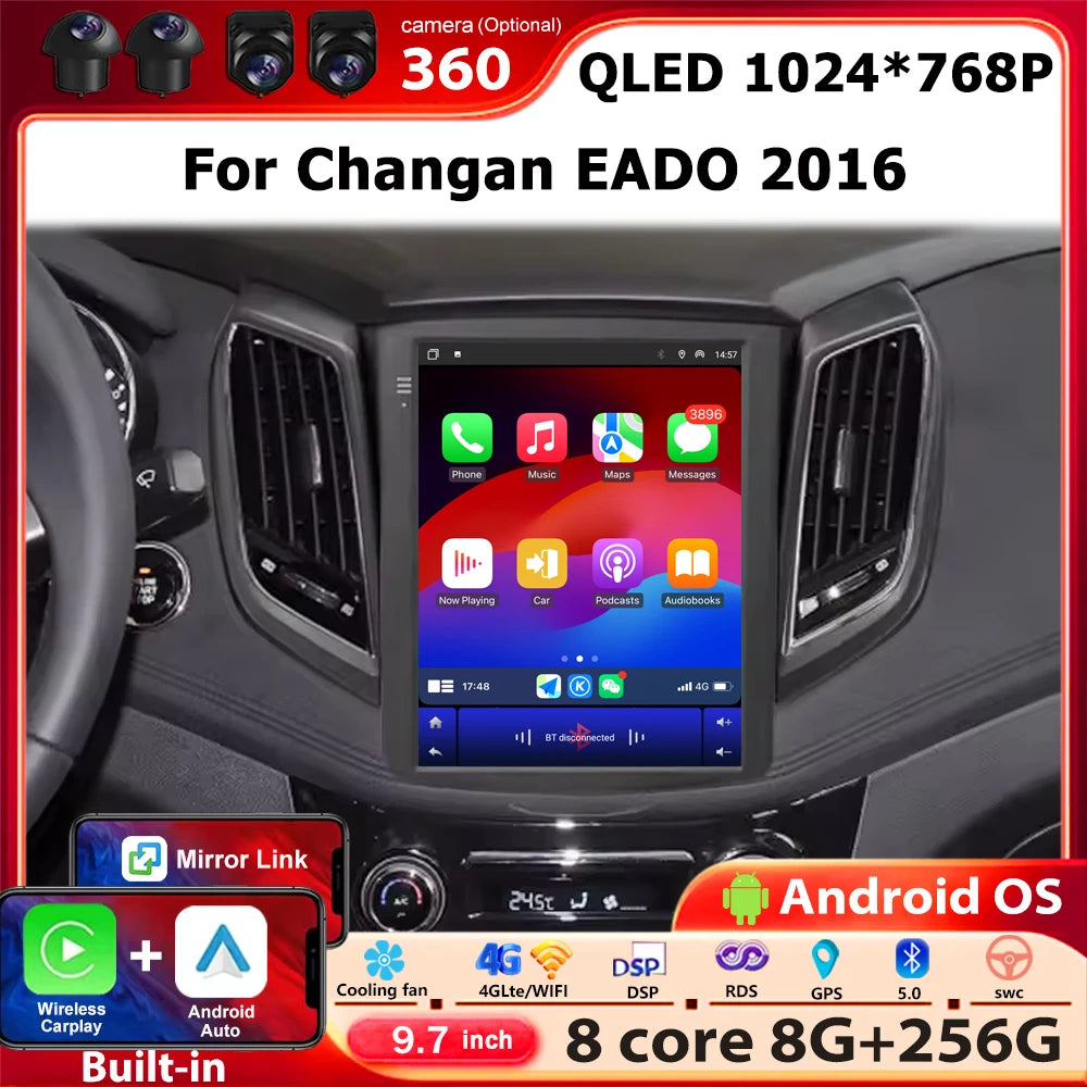 Android 16 Auto For Changan EADO 2016 Car Radio Multimedia Video Player Navigation GPS Wir