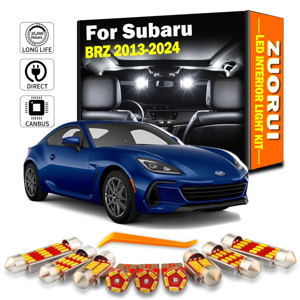 11-Piece LED Interior Light Kit for Subaru BRZ 2013 - 2019 - Canbus Dome Map Door Trunk Bulbs | AUTOKITSHOP