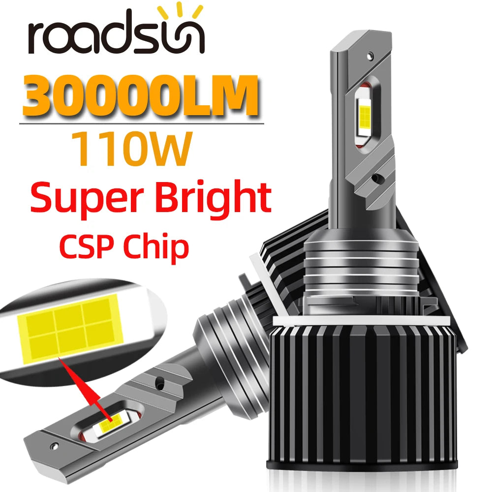 roadsun H15 LED Headlight 30000LM 110W Canbus No Error Car Daytime Running Lights For Audi