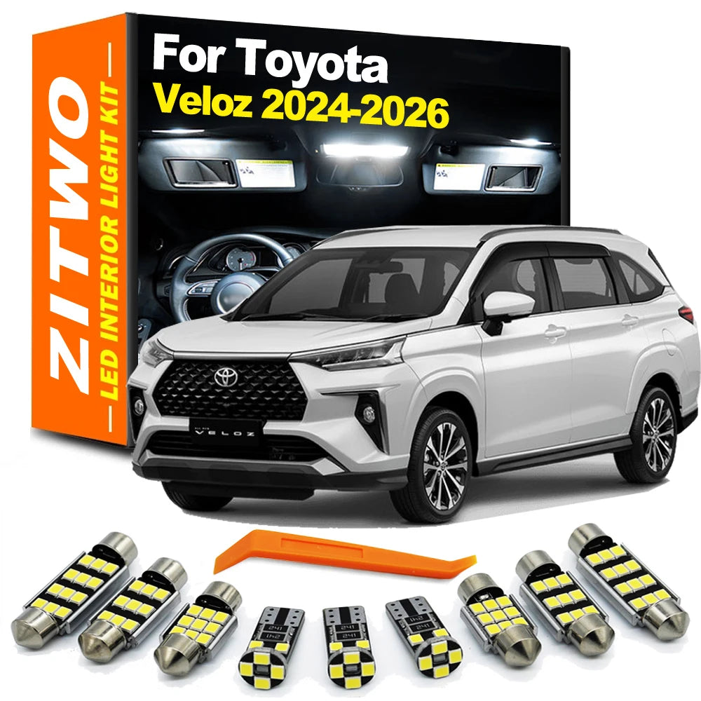 ZITWO 9Pcs For Toyota Veloz 2023 2024 2025 2026 Indoor Lamp LED Bulb Dome Map Reading Trunk Ligh - Canbus LED Car Light