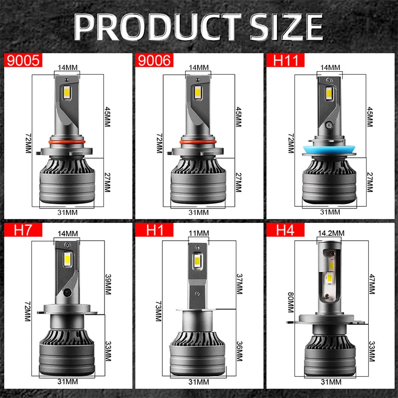 H4 H7 LED Car Headlight Bulb CANBUS 320000LM 620W CSP 7535 H1 H8 H9 H11 9005 HB3 9006 HB4