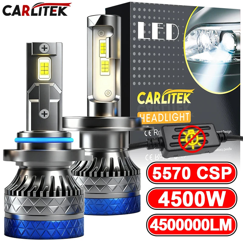 4500W H7 H4 Led Turbo Fan Lamp 6000K Led H1 H11 H8 H9 Light For Car 9012 9005 9006 HB3 HB4