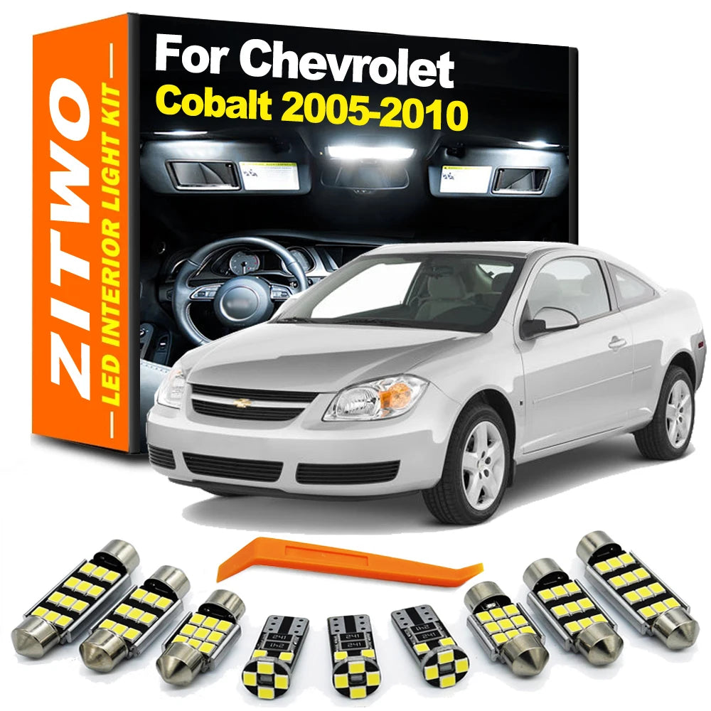 ZITWO 8Pcs Canbus LED Interior Light Bulb Kit For Chevrolet Chevy Cobalt 2005 2006 2007 2008 2009 2010 Dome Reading Trunk Lamp