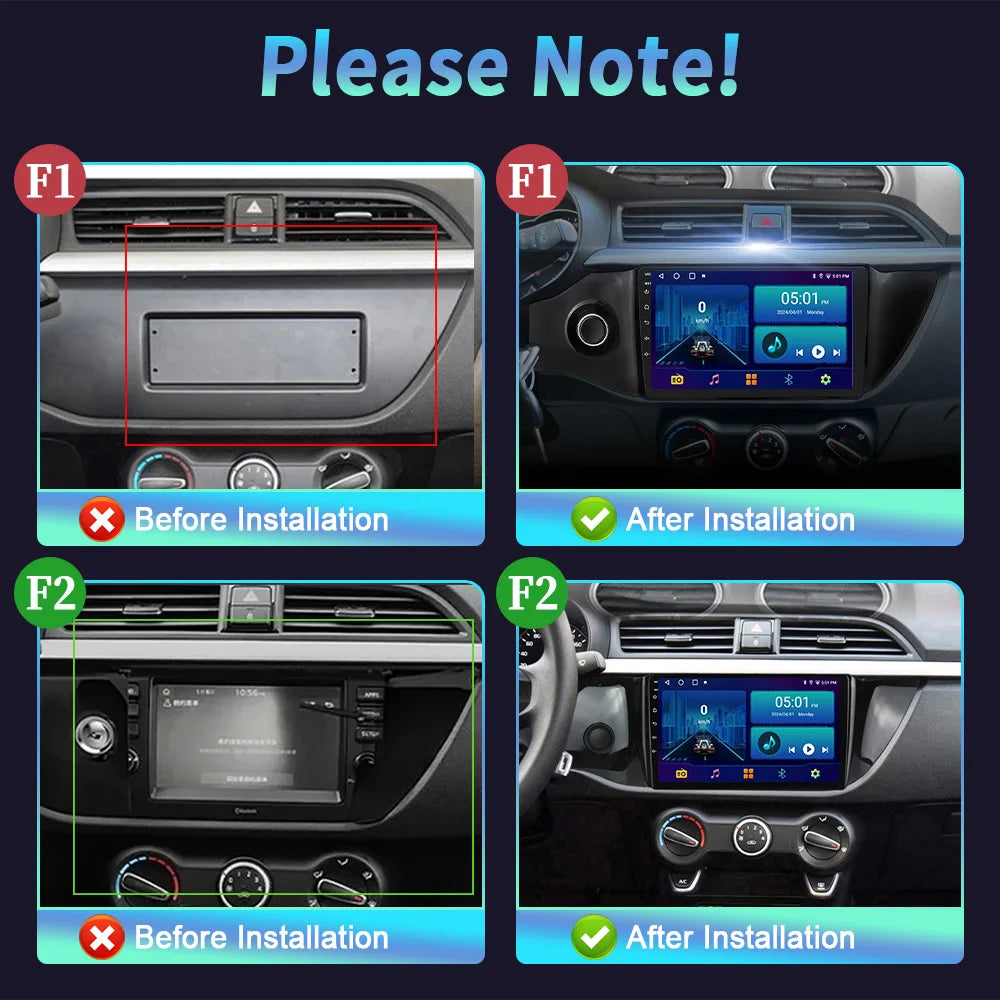 Android 14 For Kia RIO 4 2016 - 2020 Wireless BT Carplay Auto Car Radio Multimedia Navigat