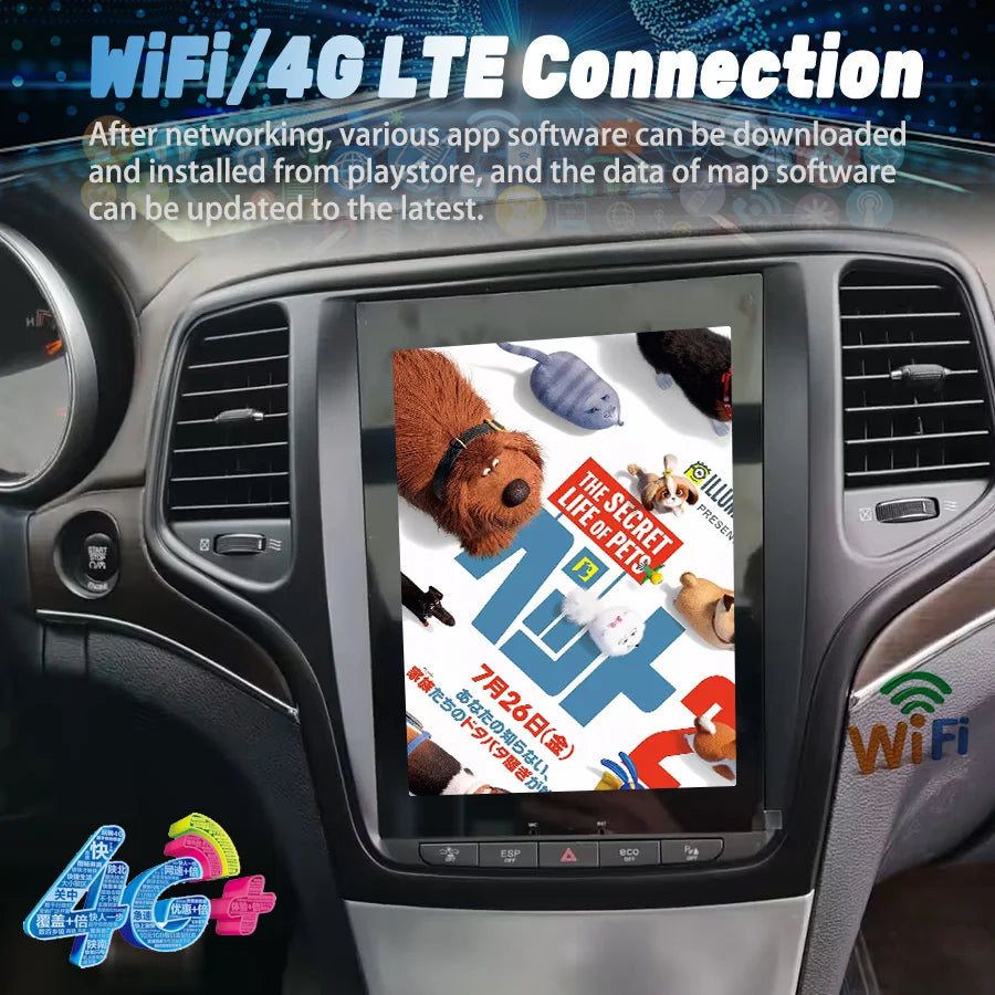 10.4inch Android Screen For Jeep Grand Cherokee 2012-2018 Car Radio Multimedia Video Playe