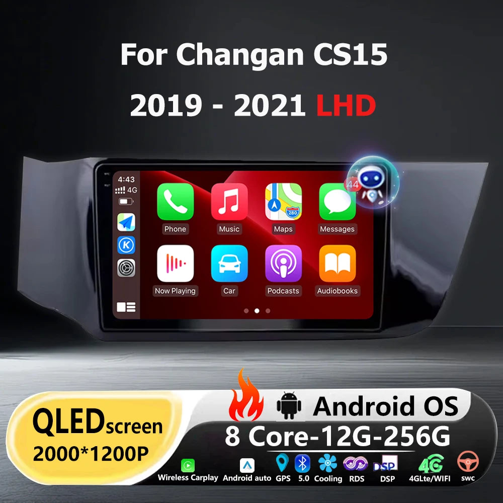 Wireless Carplay For Changan CS15 2019 2020 2021 LHD Android 16 Auto Car Multimedia Video