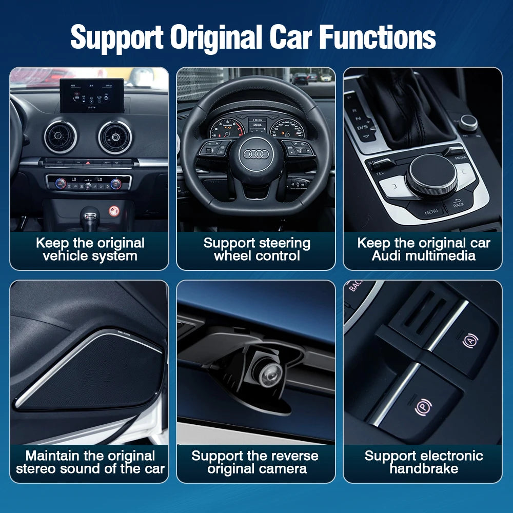AUTOABC Wireless CarPlay Retrofit Kits For Audi A3 8v Q2 8P 2012-2018 MIB2 MIB System With