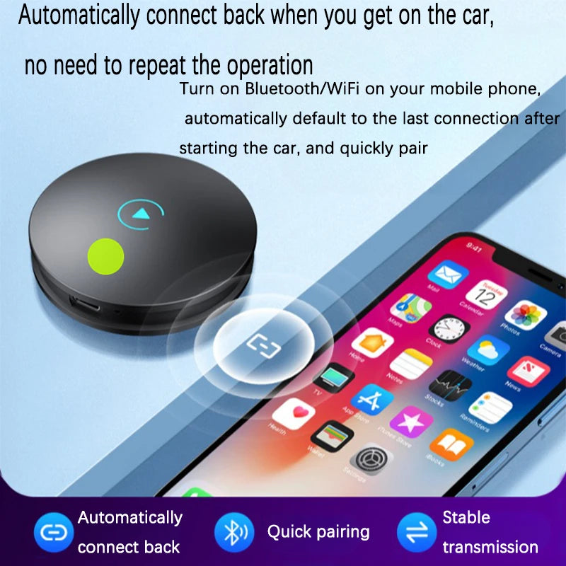 2.4GHZ+5.8GHZ Dual-Frequency Wifi Bluetooth Wired TO Wireless Carplay For Apple Android Au