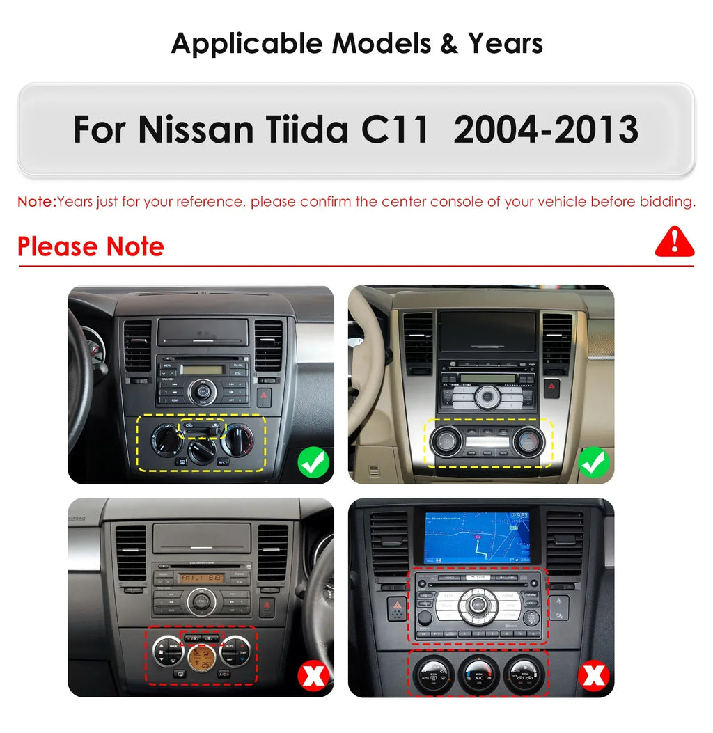 9.7"Android 13 Autoradio for Nissan Tiida C11 2004-2013 Multimedia player Car radio GPS na