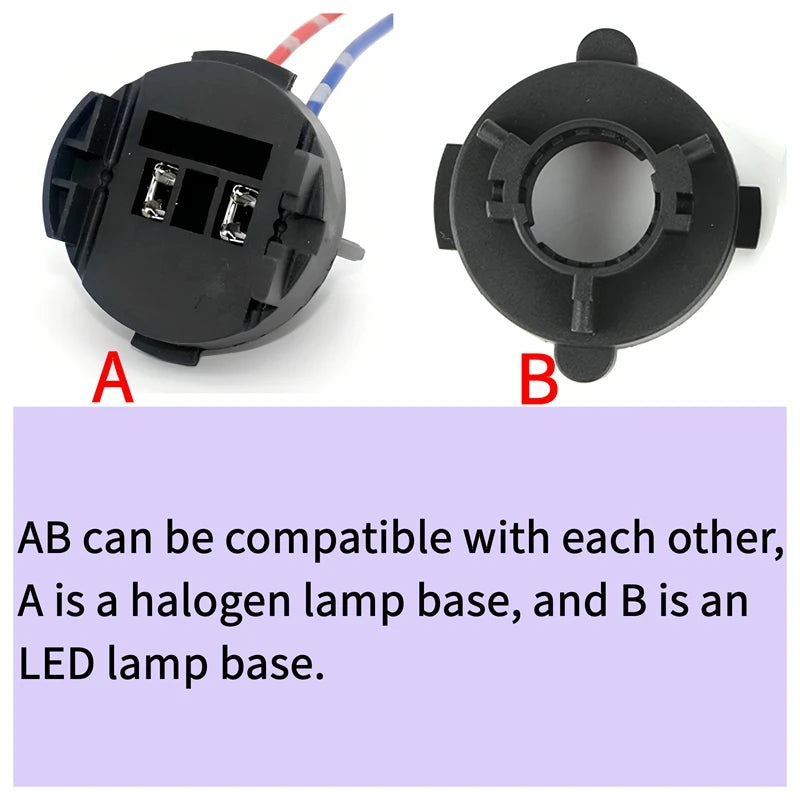 H7 Adapter Holder For Hyundai Sonata Elantra KIA Cadenza Carens Carnival LED Headlight Lam