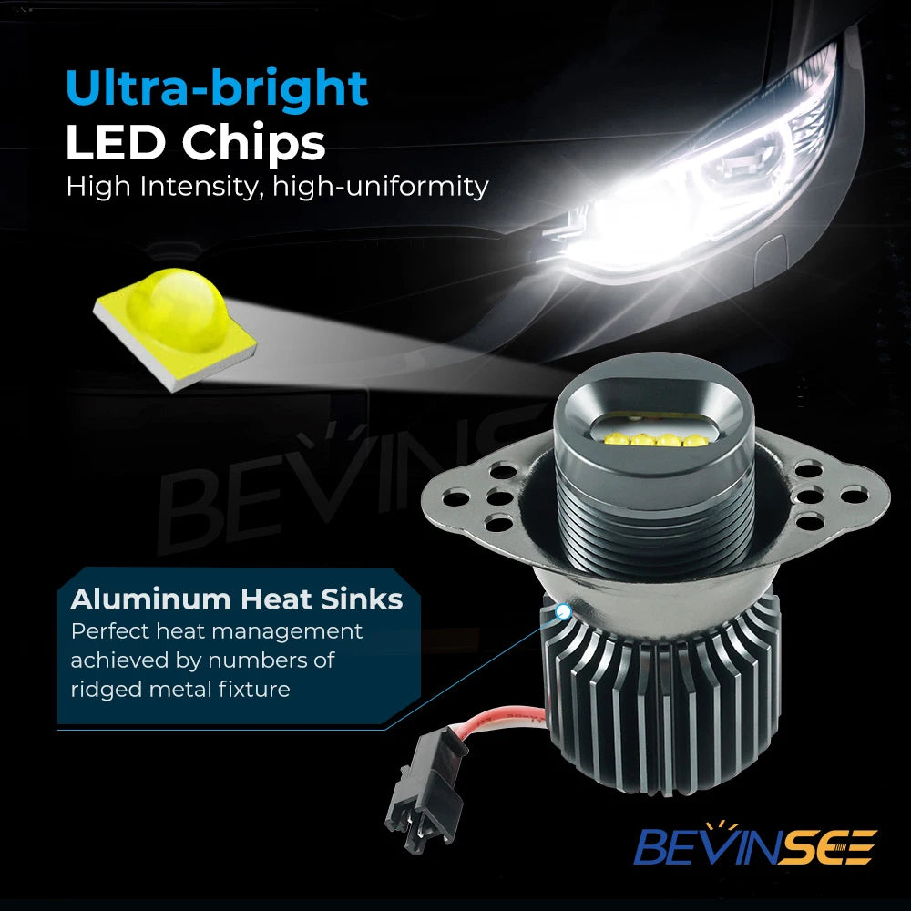 CANbus Error Free LED Angel Eyes Halo Ring Marker Light Bulbs Fit For BMW E90 E91 LCI 2008