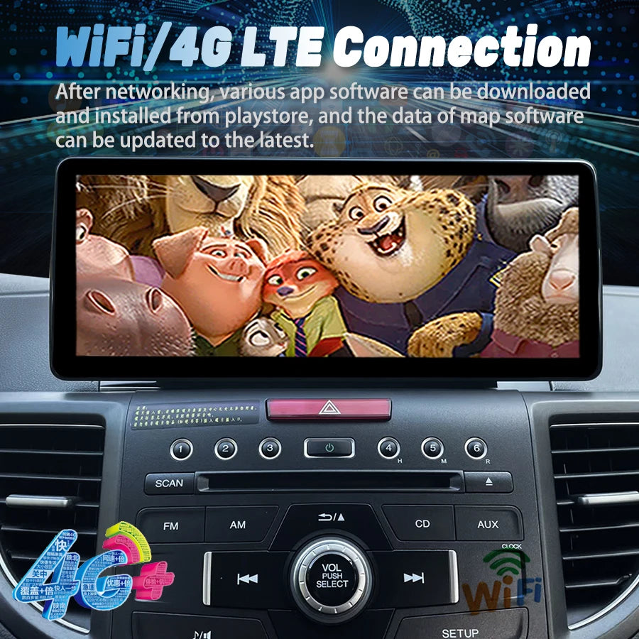 12.3inch Android 14 Screen For Honda CRV CR-V 2012-2016 Stereo Car Radio Multimedia Video
