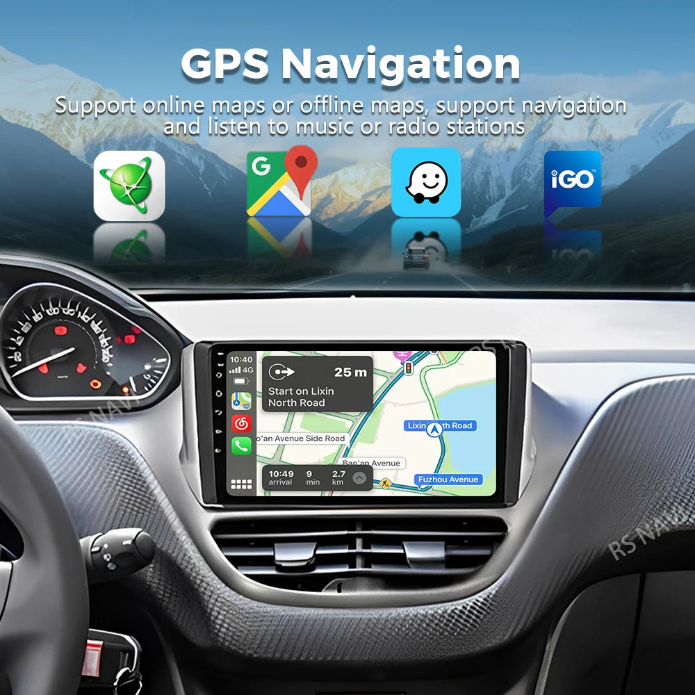 Android 16 For Peugeot 208 2008 2012-2018 2K QLED Android Car Radio Multimedia Video Playe