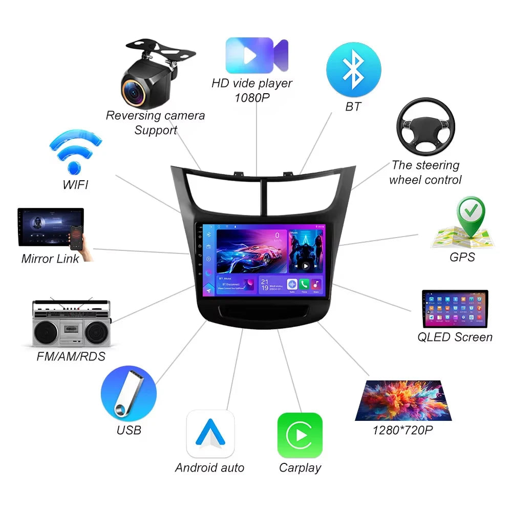 Android 16 For Chevrolet Sail Aveo 2015 2016 2017 2018 2019 2020 2022 Car Radio Multimedia | AUTOKITSHOP