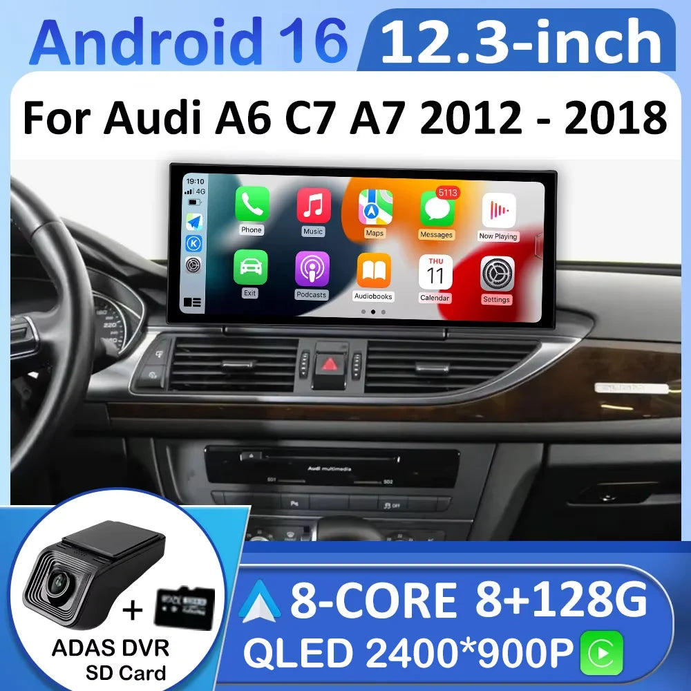 For Audi A6 C7 A7 2012 2013 2014 2015 - 2018 Car Multimedia Video Player Android System Ca | AUTOKITSHOP