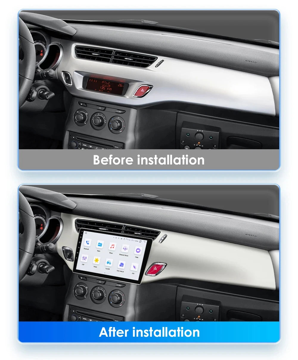 Android 16 For Citroen C3 DS3 2010-2016 Navi GPS 4G+WIFI Wireless CarPlay Intelligent Syst