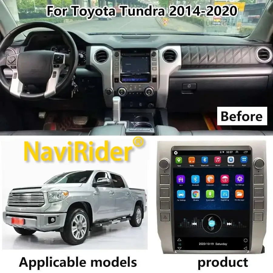 Android 15 Radio For Toyota Tundra 2014-2020 Car Multimedia Video Player 12.1inch Screen S | AUTOKITSHOP