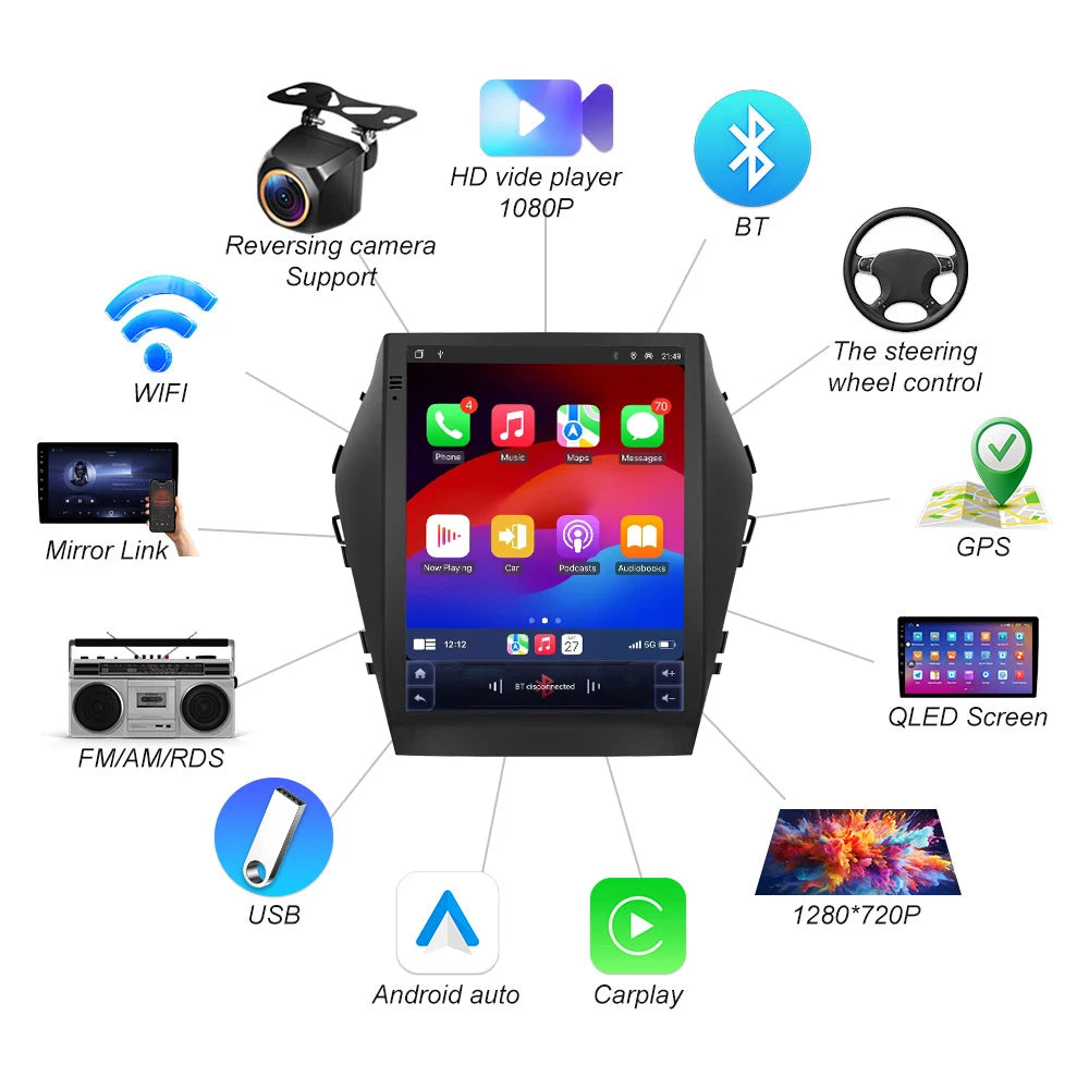 Android 16 9.7 Inch For Hyundai Santafe 2013-2017 Ix45 2013-2017 Car Radio Multimedia Play | AUTOKITSHOP