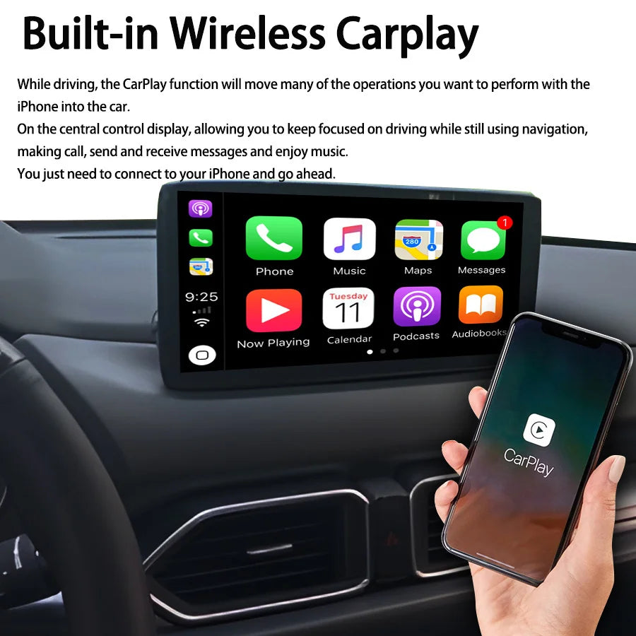 For Mazda CX5 CX-5 2017-2019 CarPlay GPS Navigation Car Radio Multimedia Video Player Auto