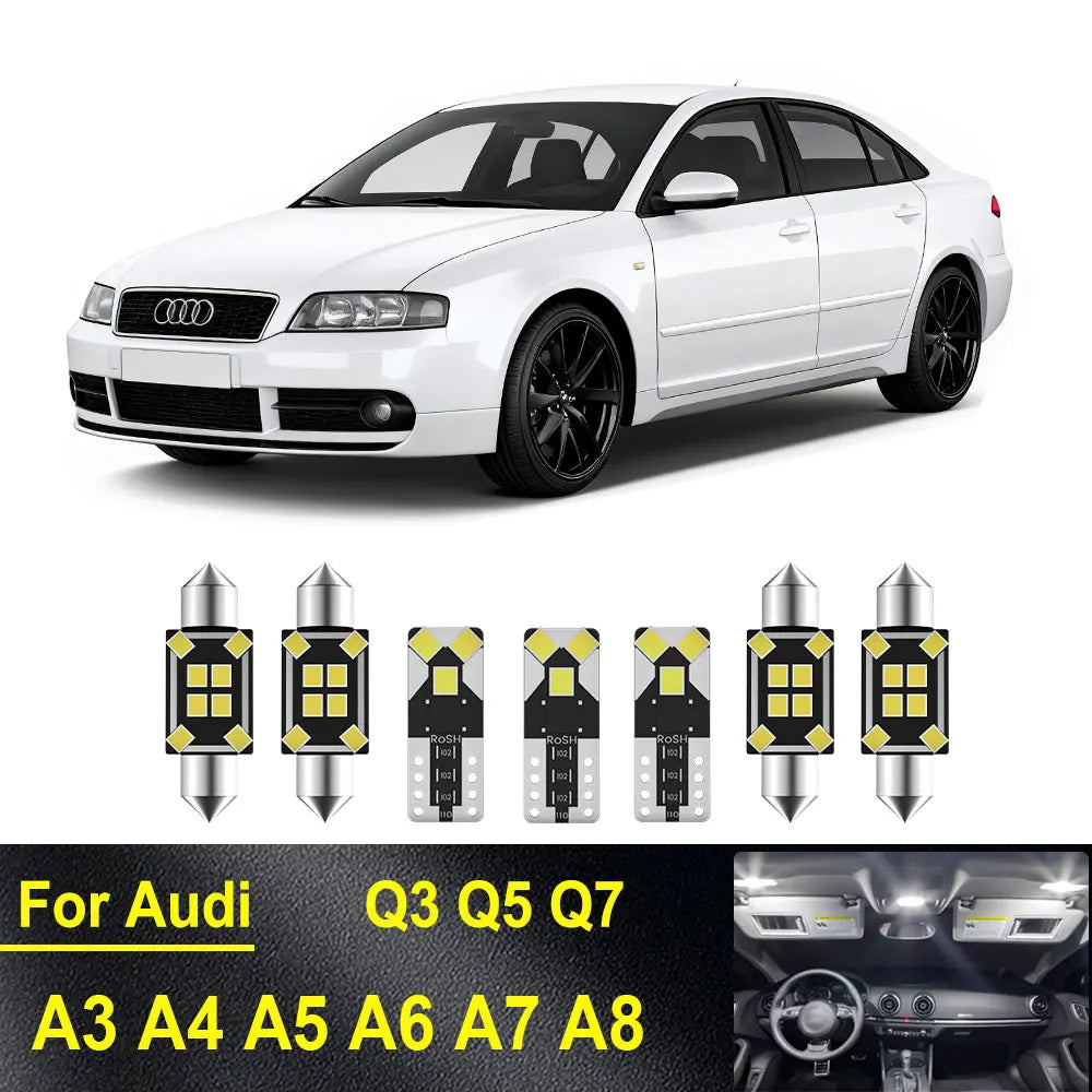 LED Interior Light Kit for Audi A3 8L 8P 8V A4 B5 B6 B7 B8 A5 A6 C5 C6 C7 A7 A8 Q3 Q5 SQ5 Q7 Car LED Interior Light K...