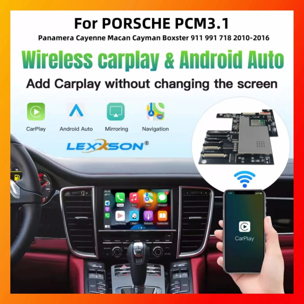 LEXXSON Wireless Carplay Android Auto Fits For Porsche PCM3.1 Panamera Cayenne Cayman Maca | AUTOKITSHOP