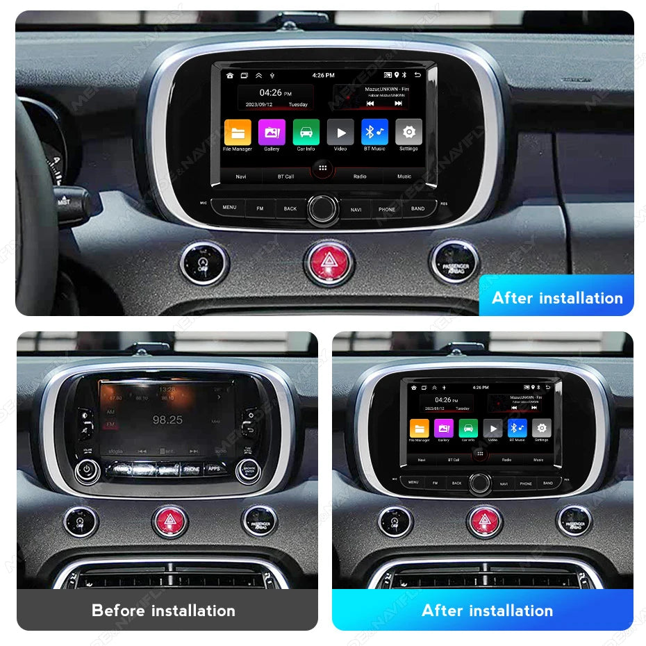 2 Din Android 15 Multimedia Video Player FOR Fiat 500X 2014 2015 2020 Carplay Auto Car Ste | AUTOKITSHOP