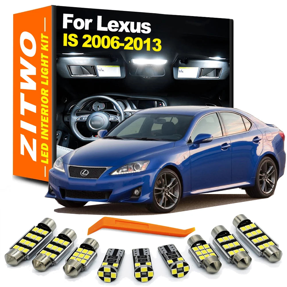 15Pcs Car Reading Bulb For Lexus IS IS250 IS300 IS350 2006 2007 2008 2009 2010 2011 2012 2013 LED Interior Light Kit Accessories