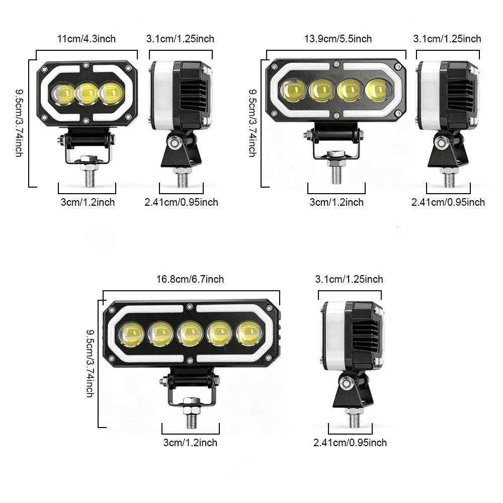 Motorcycle High Power 200W Fog Lamps Additional LED Auxiliary Lighthouse 12V 24V Off-road