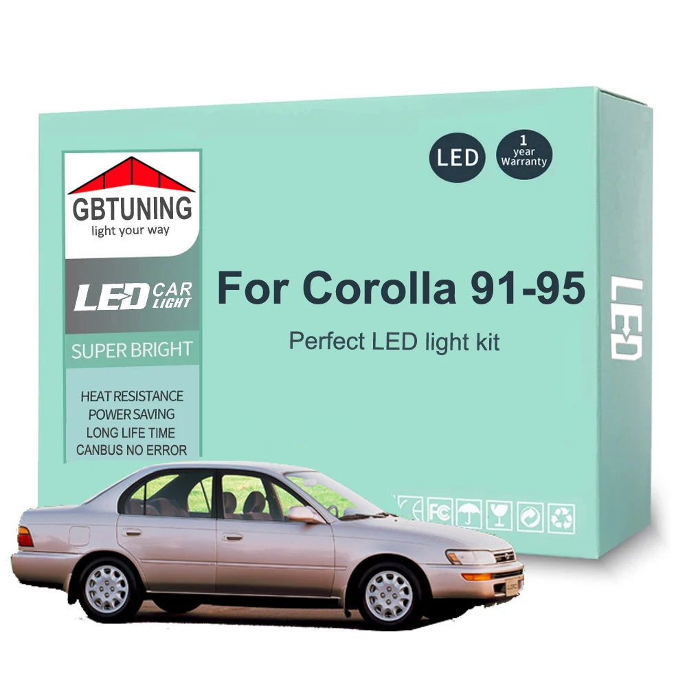 8-Piece LED Interior Light Kit for Toyota Corolla AE100 E100 E10 - Canbus Error-Free Bulbs | AUTOKITSHOP