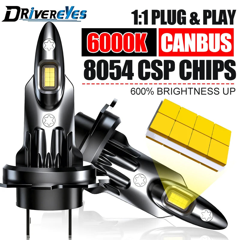 Ultra Bright H7 H4 LED Headlight Car Light H11 H8 H9 HB3 9005 HB4 9006 16PCS 8054 CSP 6500