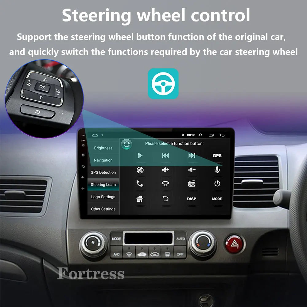 Android 16 Car Radio Multimedia for Honda Civic RHD 2005 - 2012 Player 2Din Right Hand Dri