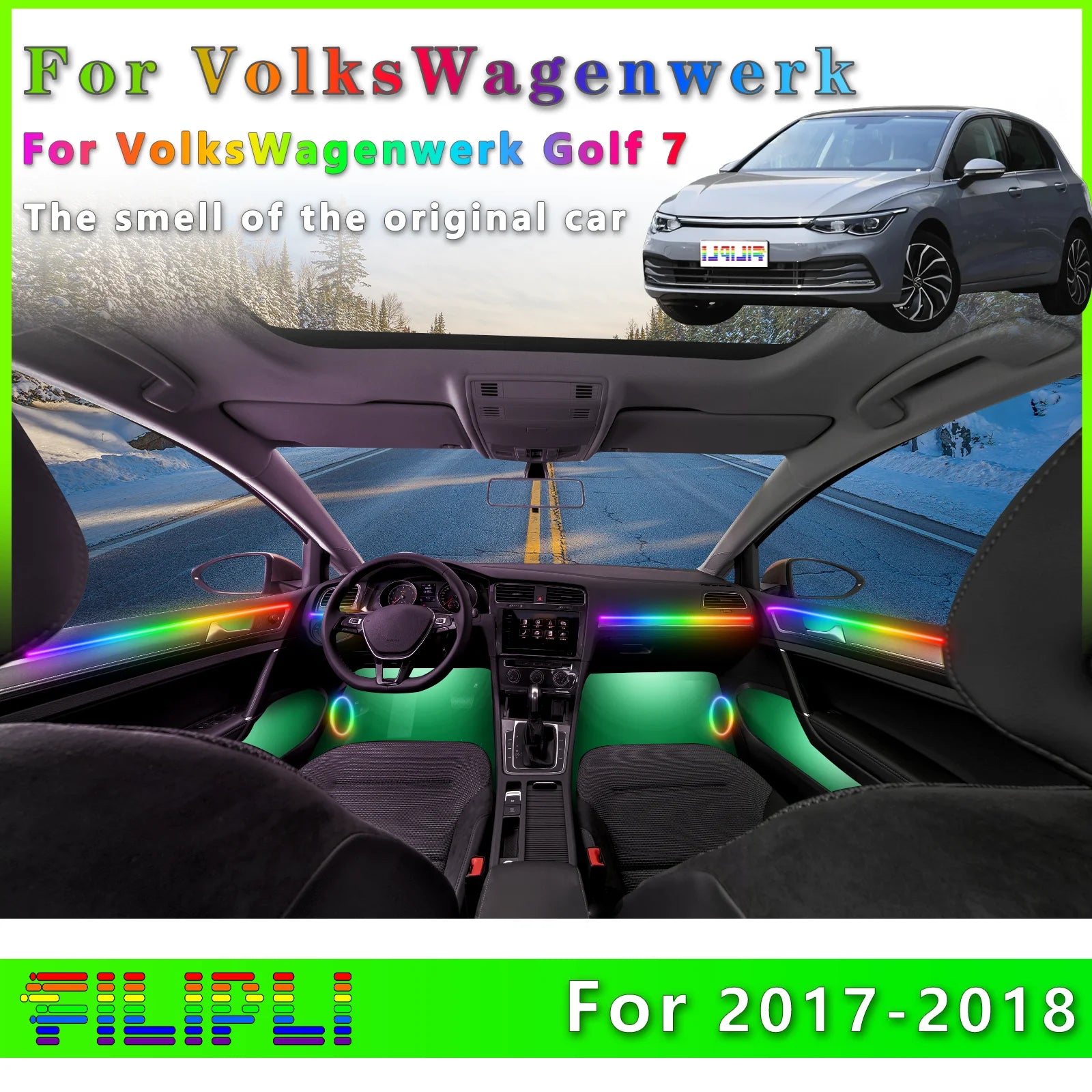 RGB - Ambient Light - for VW 2017-2018 - App Control - Car Interior Lighting | AUTOKITSHOP