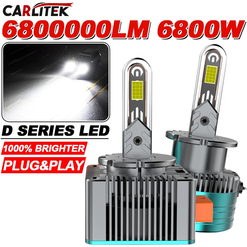 D1S D3S D2S LED CANBUS Headlight 6800W Bulbs Super Bright D4S D5S D1R D3R D2R D4R D8S Xeno