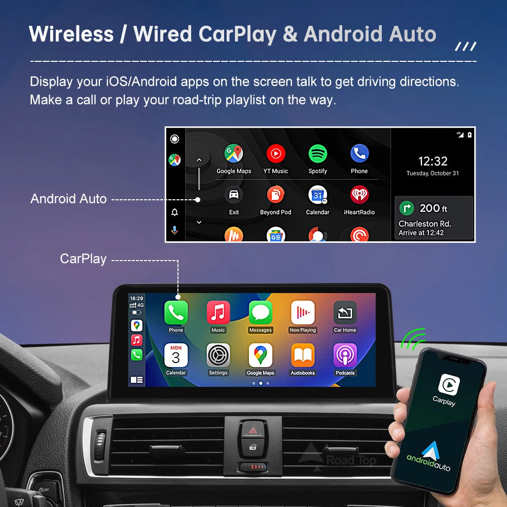 Wireless Carplay Multimedia Screen For BMW 1 2 Series F20 F21 F22 F23 F45 F46 Support Carp