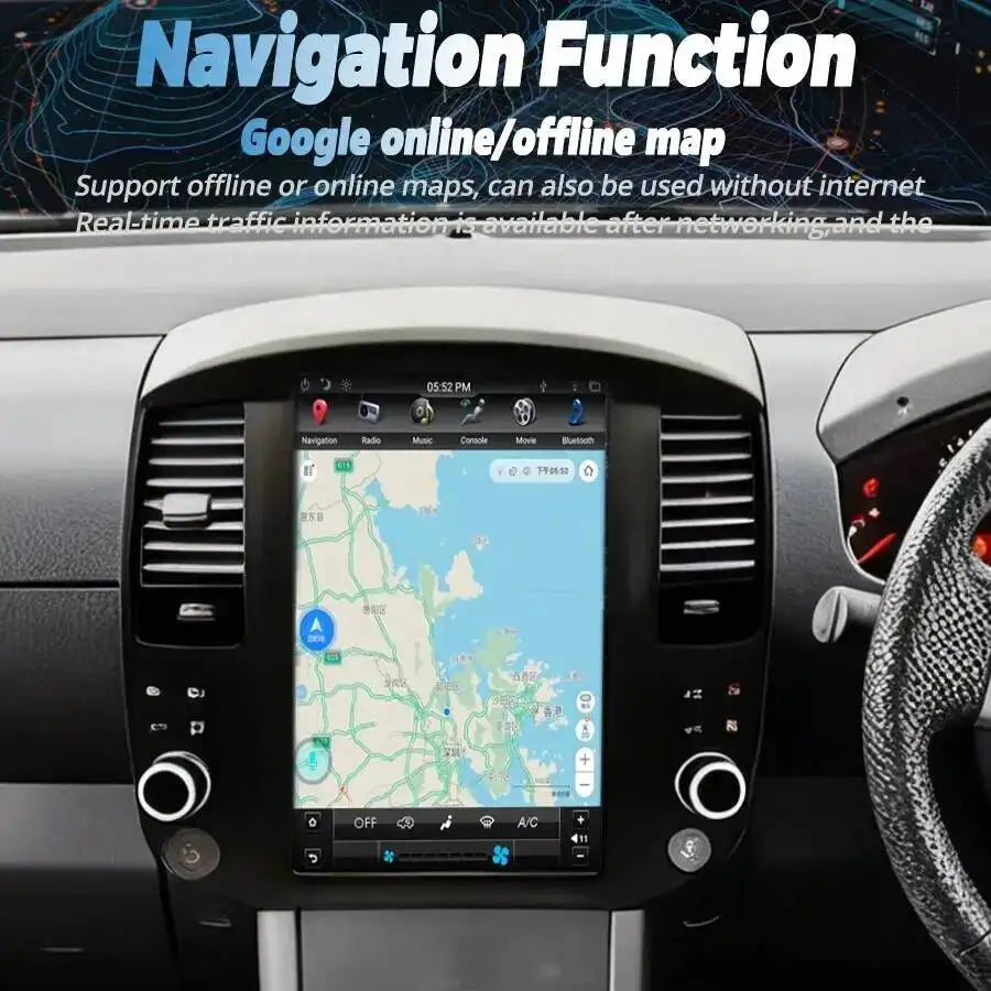 Stereo Auto Radio GPS Car Navigation 4G WiFi Head Unit 12.8" Android Multimedia Video Play