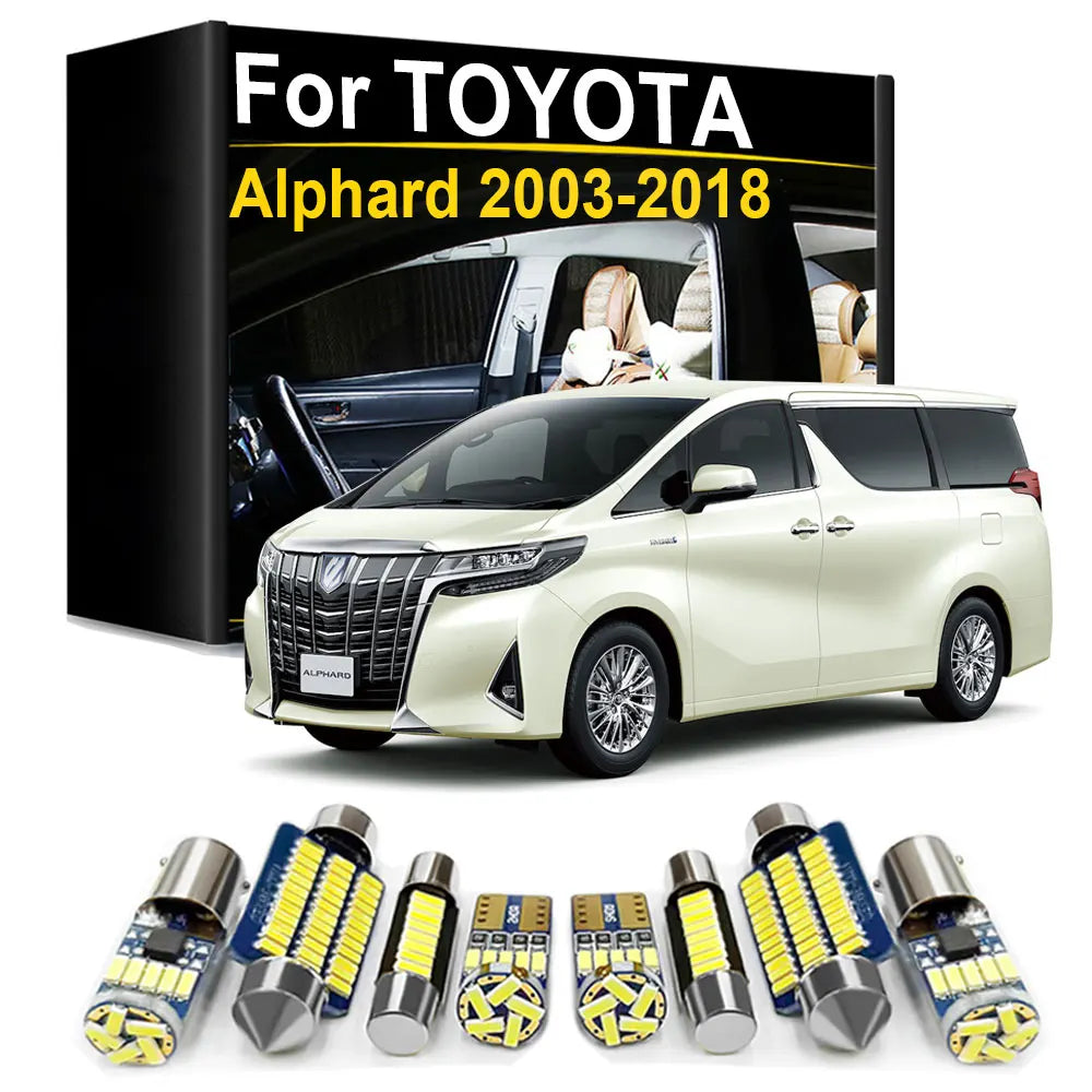 LED Interior Light Kit for Toyota Alphard 10 20 30 2003- 2006 - Canbus Dome Map Door Trunk Bulbs | AUTOKITSHOP