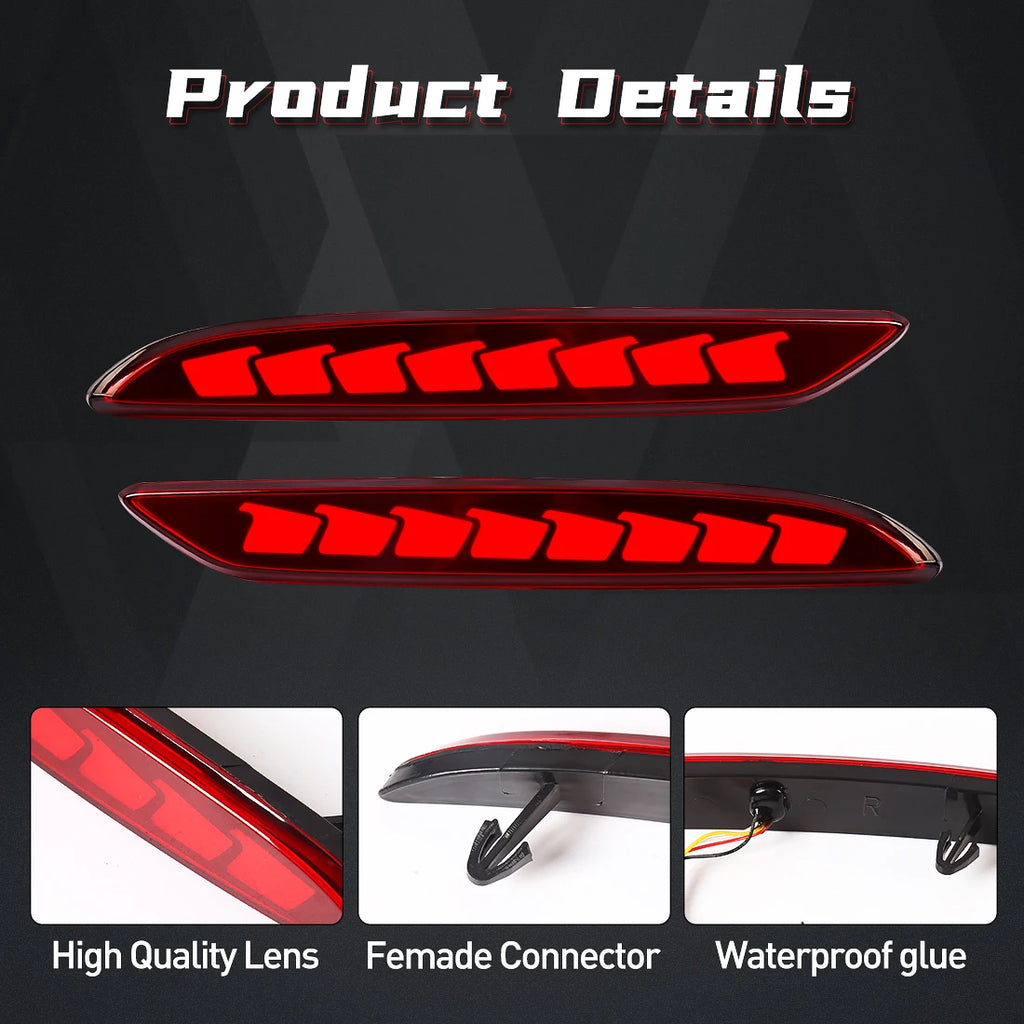 LED Rear Bumper Reflector Light For Chevrolet Cavalier 2020 2021 2022 Brake Warning Dynami | AUTOKITSHOP